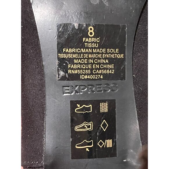 Express Black Stiletto Heel Knee-High Boots w/ cutout design Size 8 Women's - Picture 5 of 7